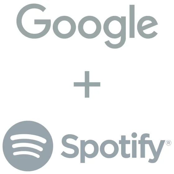 Google and Spotify logos